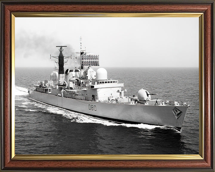 HMS Sheffield (D80) Photo Print - At Sea - Royal Navy Type 42 Destroyer Hampshire Prints 10 x 8 Classic Frame No