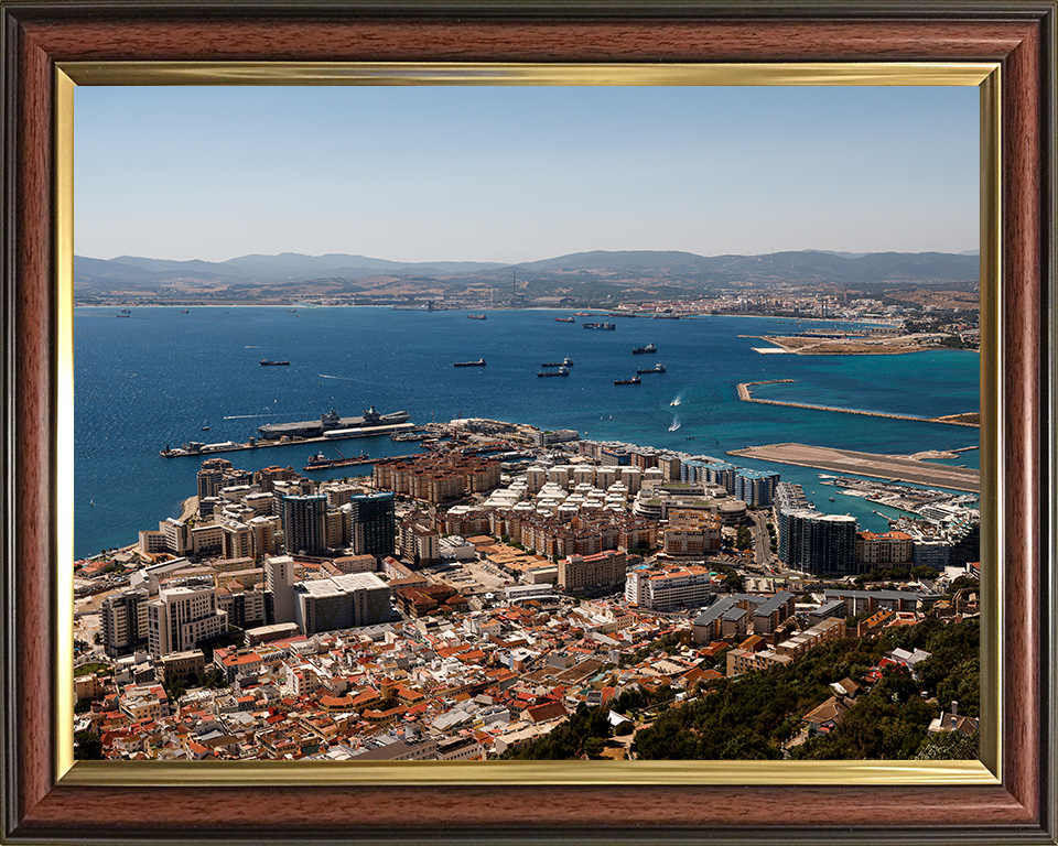 HMS Prince of Wales (R09) Photo Print - Gibraltar - Royal Navy Queen Elizabeth Class Aircraft Carrier Hampshire Prints 10 x 8 Classic Frame No