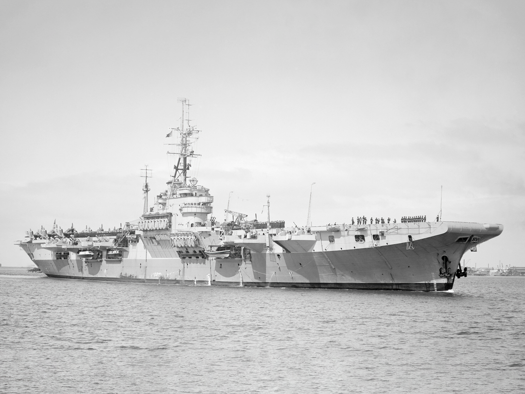 HMS Glory (R62) Royal Navy Colossus Class Aircraft Carrier Starboard View Photo Print Wall Art Decor - Posters, Prints, & Visual Artwork - by Hampshire Prints (image 1 of 9)