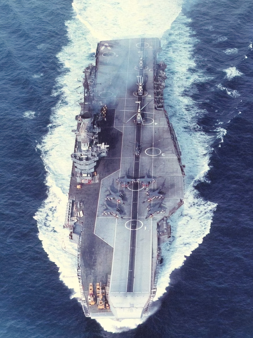 HMS Hermes (R12) Royal Navy Centaur Class Aircraft Carrier High Bow View Photo Print Wall Art Decor - Posters, Prints, & Visual Artwork - by Hampshire Prints (image 1 of 9)