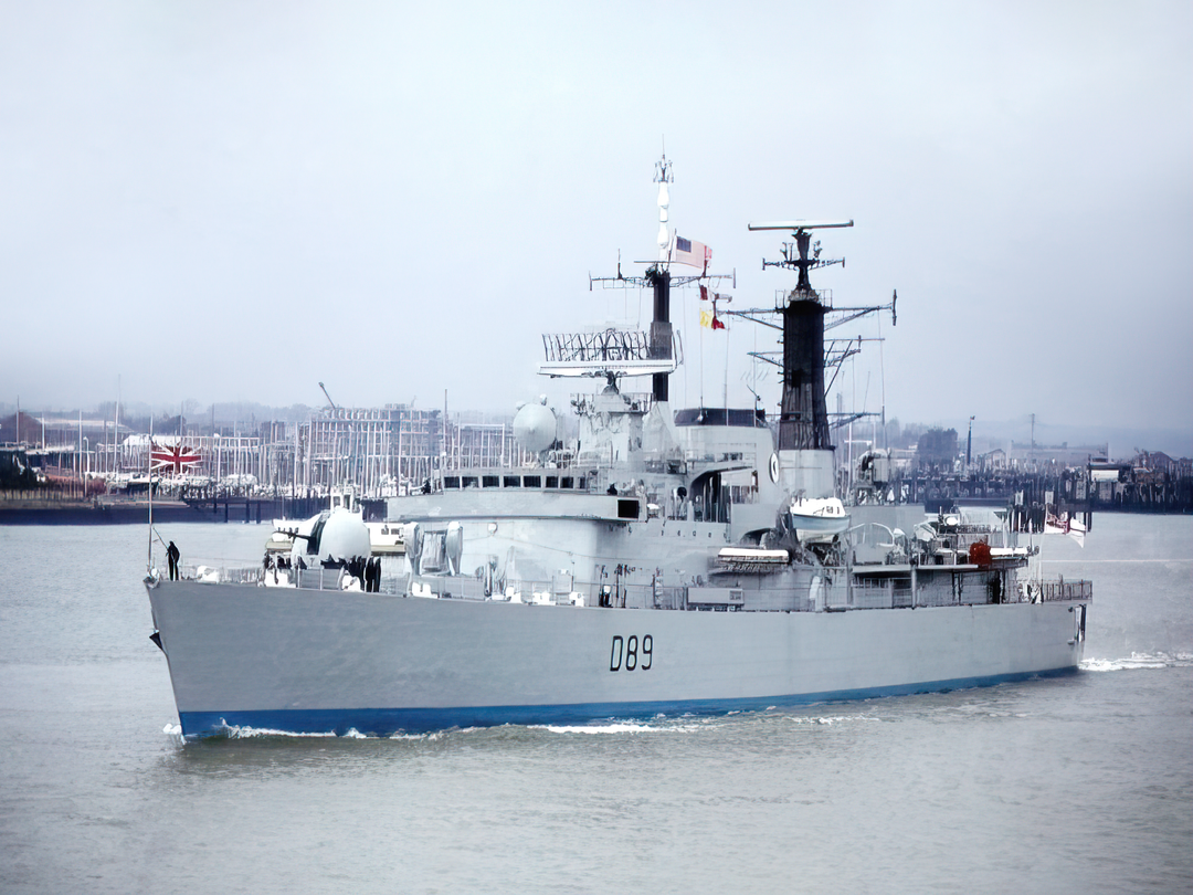 HMS Exeter (D89) Royal Navy Type 42 Destroyer Leaving Portsmouth Photo Print Wall Art Decor - Posters, Prints, & Visual Artwork - by Hampshire Prints (image 1 of 9)