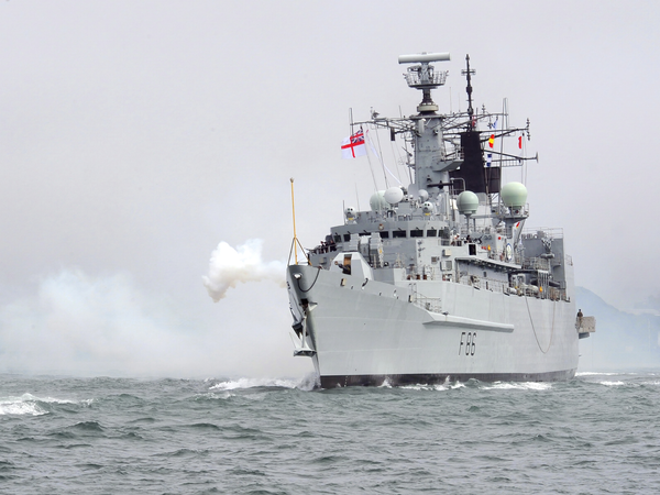 HMS Campbeltown F86 Type 22 Frigate 31 March 2011 Gun Salute