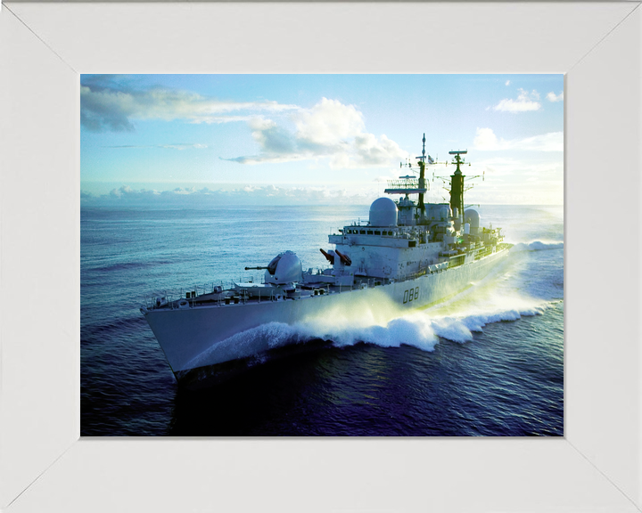 HMS Glasgow (D88) Royal Navy Type 42 Destroyer At Sea Port Bow View Photo Print Wall Art Decor - Posters, Prints, & Visual Artwork - by Hampshire Prints (image 5 of 9)