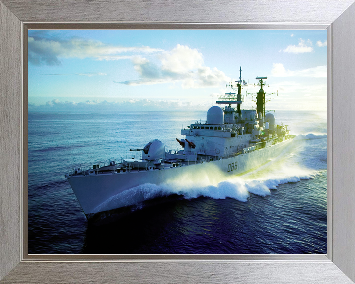 HMS Glasgow (D88) Royal Navy Type 42 Destroyer At Sea Port Bow View Photo Print Wall Art Decor - Posters, Prints, & Visual Artwork - by Hampshire Prints (image 7 of 9)