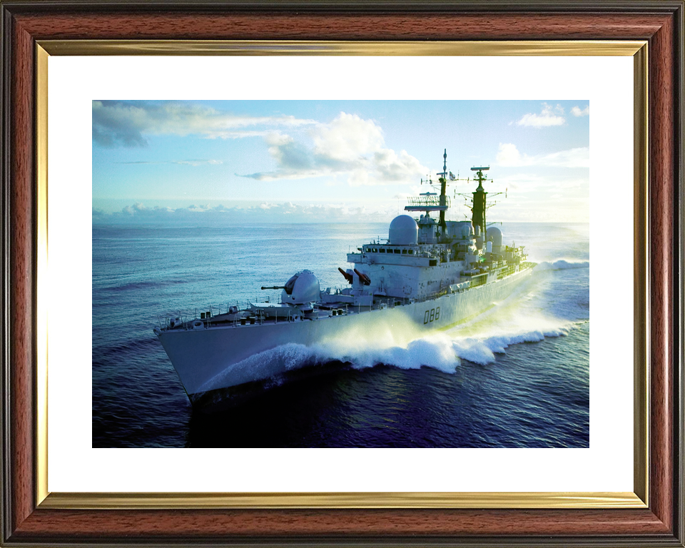 HMS Glasgow (D88) Royal Navy Type 42 Destroyer At Sea Port Bow View Photo Print Wall Art Decor - Posters, Prints, & Visual Artwork - by Hampshire Prints (image 8 of 9)
