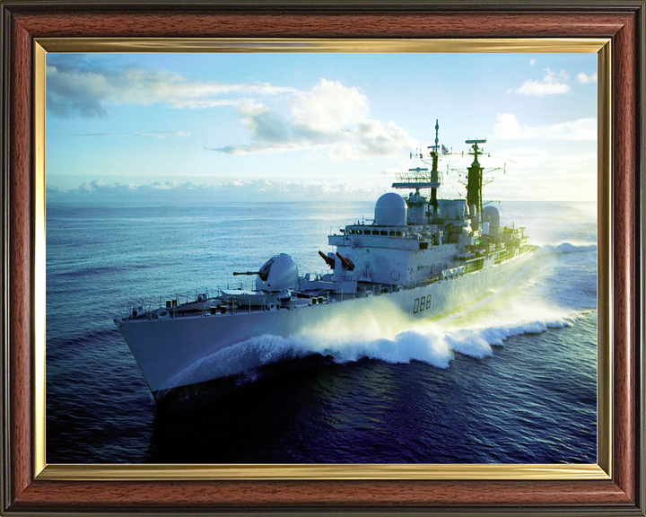 HMS Glasgow (D88) Royal Navy Type 42 Destroyer At Sea Port Bow View Photo Print Wall Art Decor - Posters, Prints, & Visual Artwork - by Hampshire Prints (image 9 of 9)