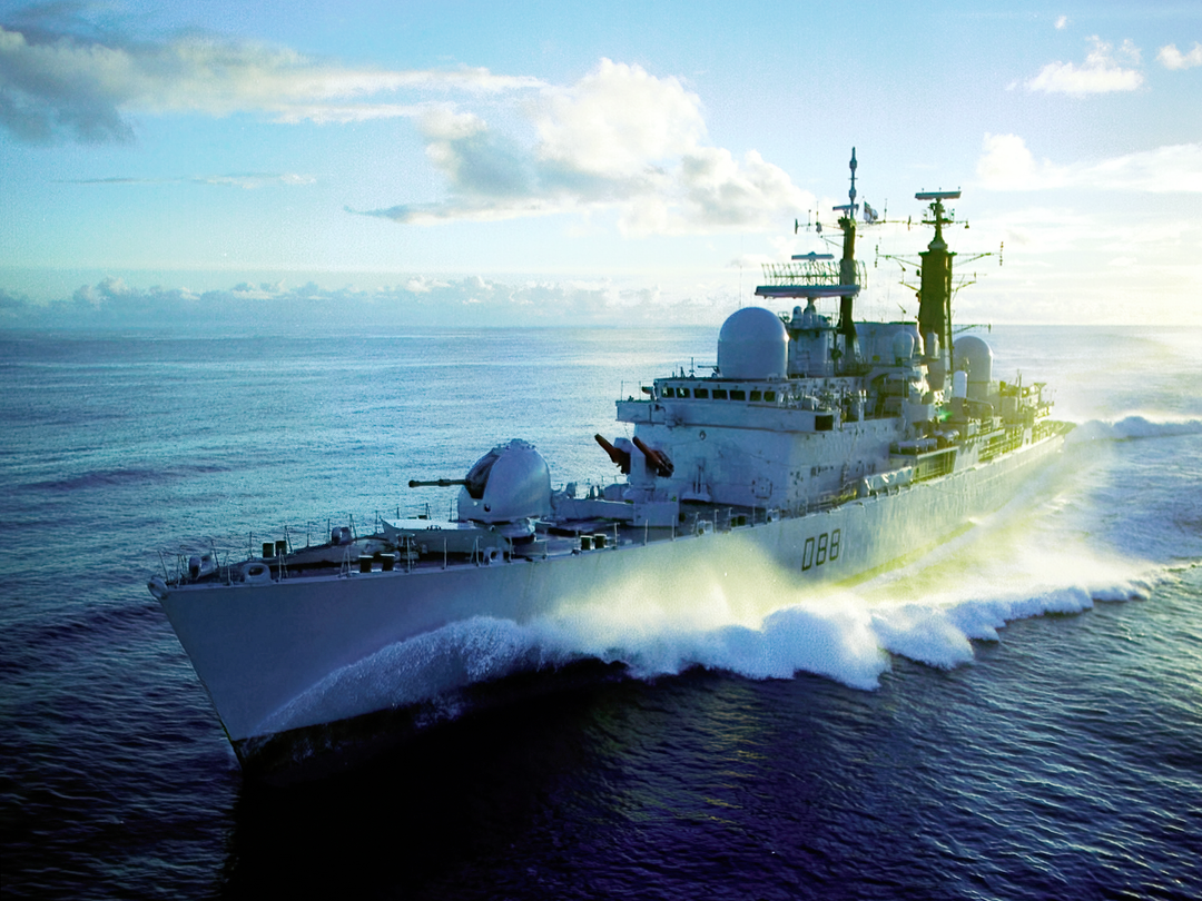 HMS Glasgow (D88) Royal Navy Type 42 Destroyer At Sea Port Bow View Photo Print Wall Art Decor - Posters, Prints, & Visual Artwork - by Hampshire Prints (image 1 of 9)