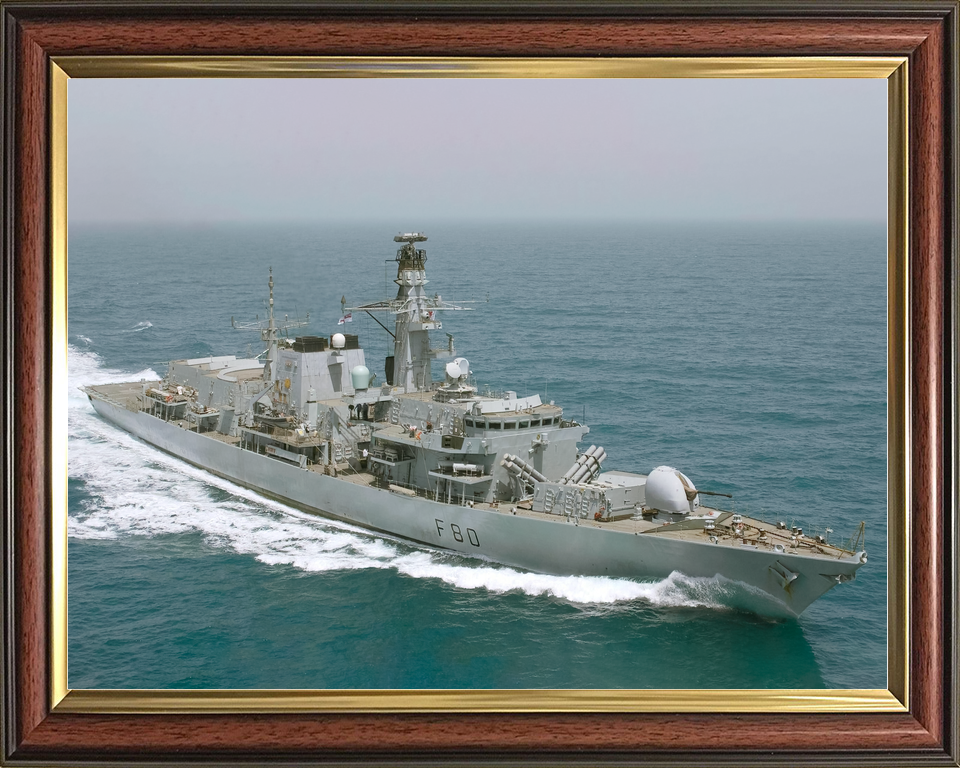 HMS Grafton (F80) Royal Navy Type 23 Frigate At Sea Starboard Side View Photo Print Wall Art Decor - Posters, Prints, & Visual Artwork - by Hampshire Prints (image 9 of 9)