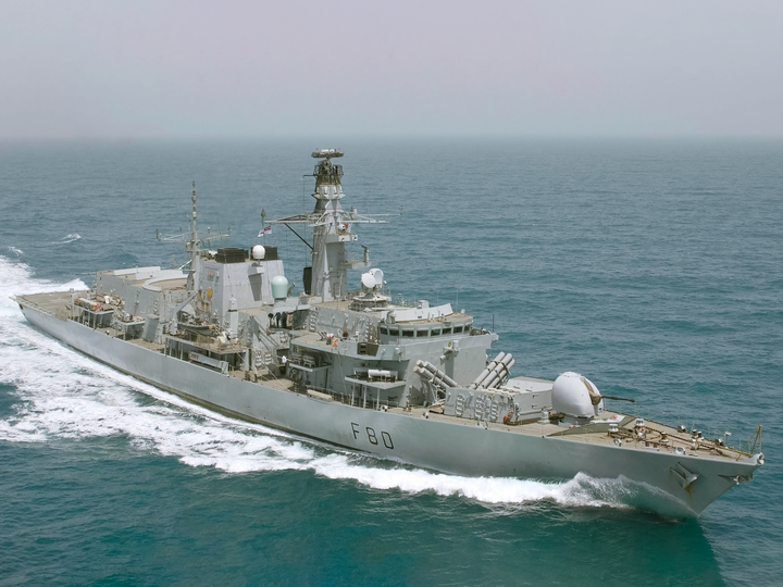 HMS Grafton (F80) Royal Navy Type 23 Frigate At Sea Starboard Side View Photo Print Wall Art Decor - Posters, Prints, & Visual Artwork - by Hampshire Prints (image 1 of 9)