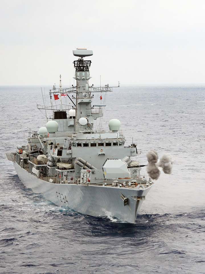 HMS Iron Duke F234 Type 23 Frigate June 2014 Firing 4.5 Inch Gun Photo Print - Posters, Prints, & Visual Artwork - by Hampshire Prints (image 1 of 9)