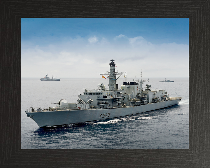 HMS Lancaster F229 Type 23 Frigate 2015 Low Port Side View