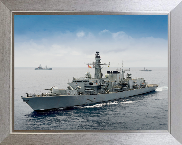 HMS Lancaster F229 Type 23 Frigate 2015 Low Port Side View