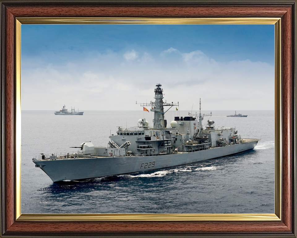 HMS Lancaster F229 Type 23 Frigate 2015 Low Port Side View