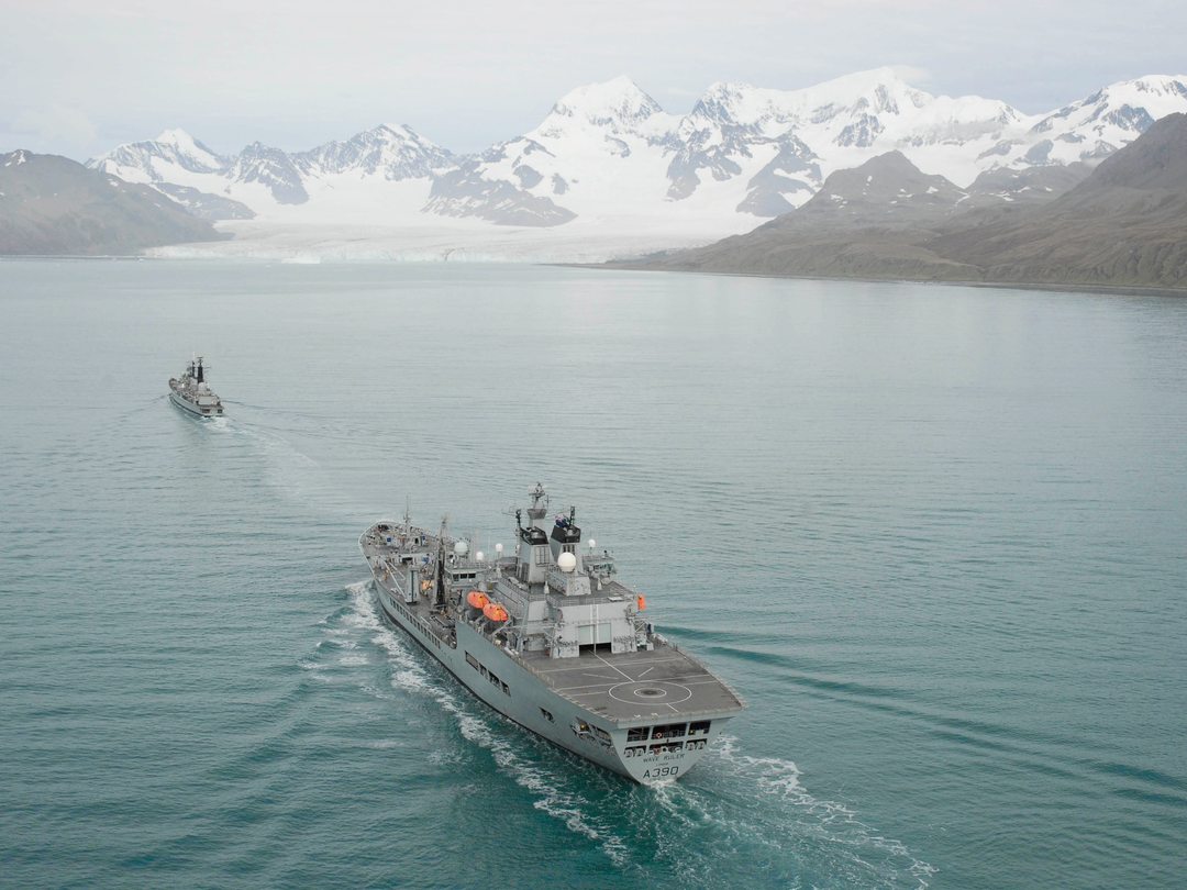 RFA Wave Ruler A390 Wave Class Tanker South Georgia Type 42 Destroyer Photo Print - Posters, Prints, & Visual Artwork - by Hampshire Prints (image 1 of 9)