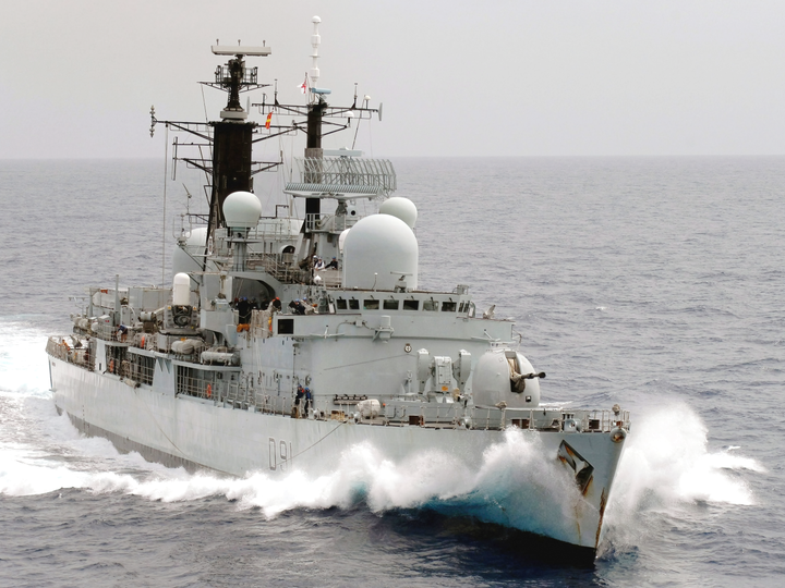 HMS Nottingham D91 Type 42 Destroyer March 2008 Breaking Waves Photo Print - Posters, Prints, & Visual Artwork - by Hampshire Prints (image 1 of 9)