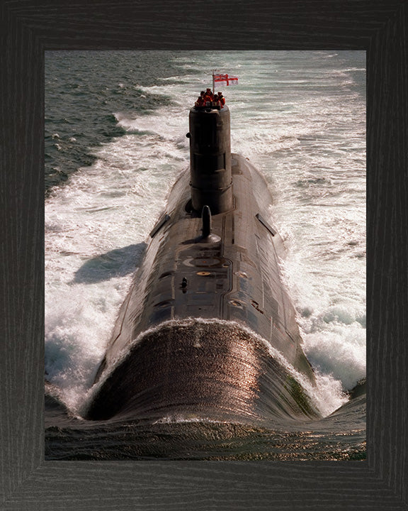 HMS Turbulent (S87) Photo Print - High Bow View 1992 - Royal Navy Trafalgar Class Submarine Posters, Prints, & Visual Artwork Hampshire Prints 10 x 8 Black Frame No