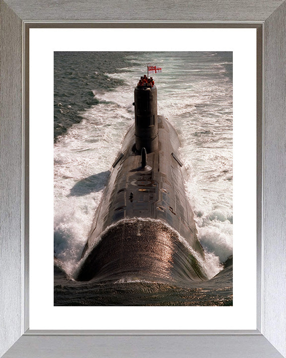 HMS Turbulent (S87) Photo Print - High Bow View 1992 - Royal Navy Trafalgar Class Submarine Posters, Prints, & Visual Artwork Hampshire Prints 10 x 8 Silver Frame Yes