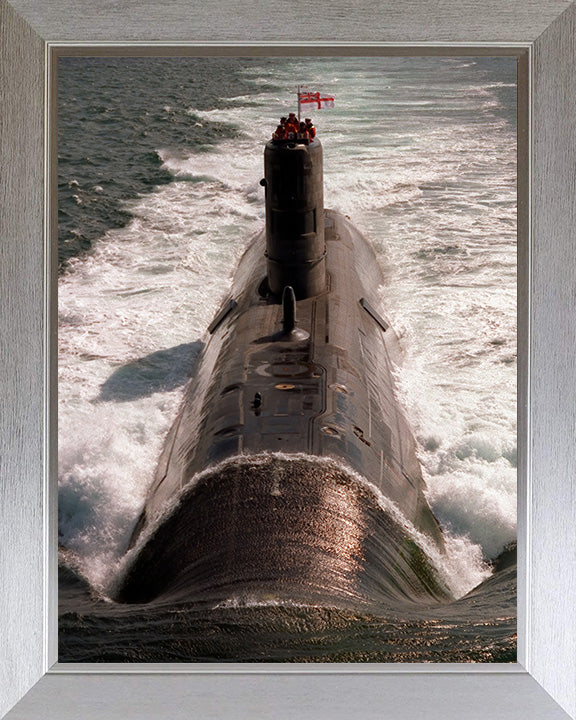 HMS Turbulent (S87) Photo Print - High Bow View 1992 - Royal Navy Trafalgar Class Submarine Posters, Prints, & Visual Artwork Hampshire Prints 10 x 8 Silver Frame No