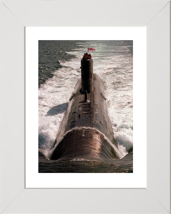 HMS Turbulent (S87) Photo Print - High Bow View 1992 - Royal Navy Trafalgar Class Submarine Posters, Prints, & Visual Artwork Hampshire Prints 10 x 8 White Frame Yes