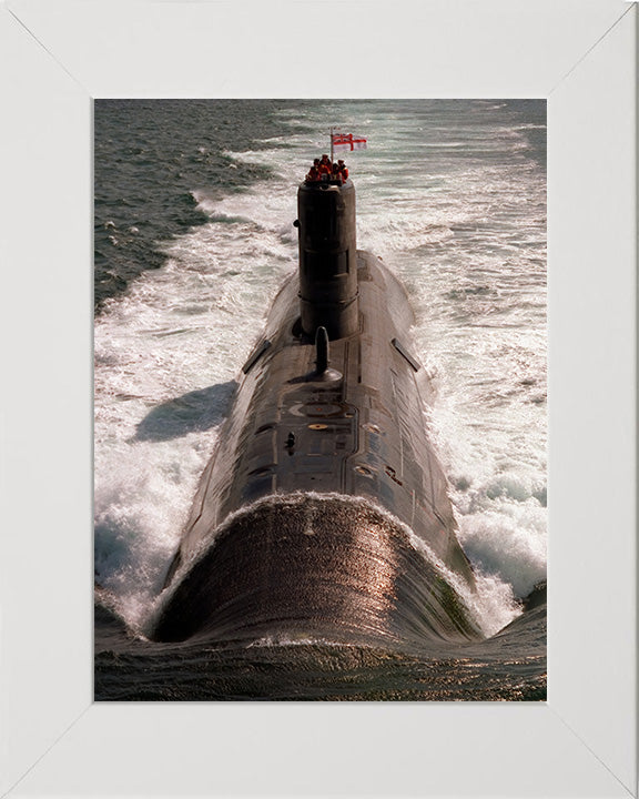 HMS Turbulent (S87) Photo Print - High Bow View 1992 - Royal Navy Trafalgar Class Submarine Posters, Prints, & Visual Artwork Hampshire Prints 10 x 8 White Frame No