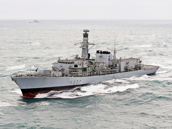 HMS Westminster F237 Type 23 Frigate January 2018 Port Bow View