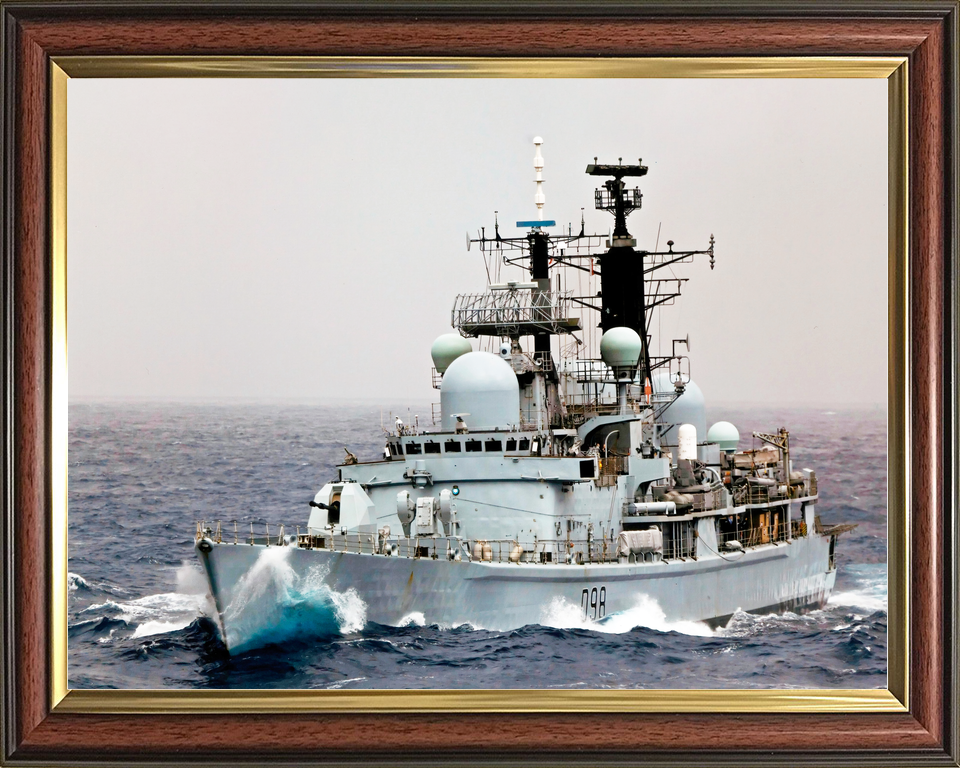 HMS York D98 Type 42 Destroyer Low Port Bow View