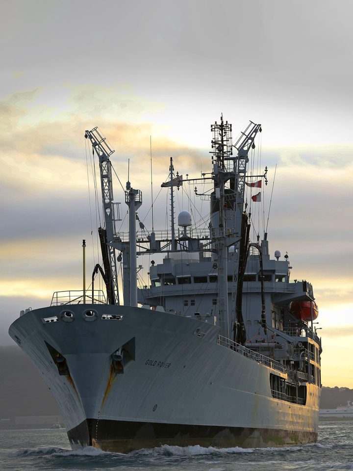 RFA Gold Rover A271 Rover Class Tanker February 2017 Low Port Bow View Photo Print - Posters, Prints, & Visual Artwork - by Hampshire Prints (image 1 of 9)