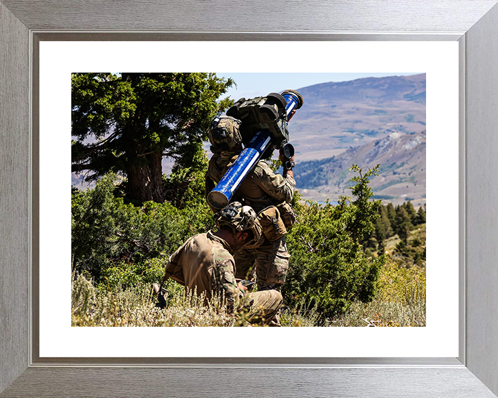 Air Defence Troop of 29 Commando with StarStreak British Army Royal Marines Wall Art Military Decor UK Photo Print Posters, Prints, & Visual Artwork Hampshire Prints 10 x 8 Silver Frame Yes