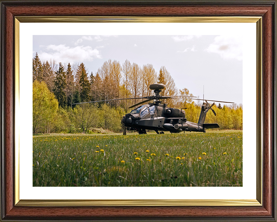 Army air Corps Apache Helicopter on the Ground Photo Print - British Army Posters, Prints, & Visual Artwork Hampshire Prints 10 x 8 Classic Frame Yes
