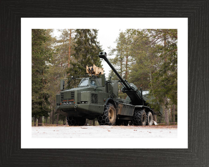 Archer artillery 155mm gun British Army Vehicle Photo Print Wall Art Military Decor UK Posters, Prints, & Visual Artwork Hampshire Prints 10 x 8 Black Frame Yes