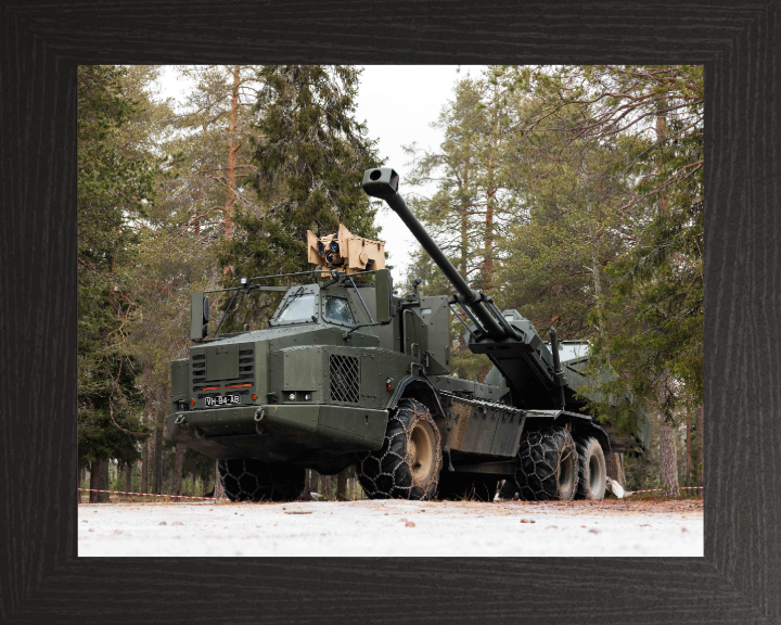 Archer artillery 155mm gun British Army Vehicle Photo Print Wall Art Military Decor UK Posters, Prints, & Visual Artwork Hampshire Prints 10 x 8 Black Frame No