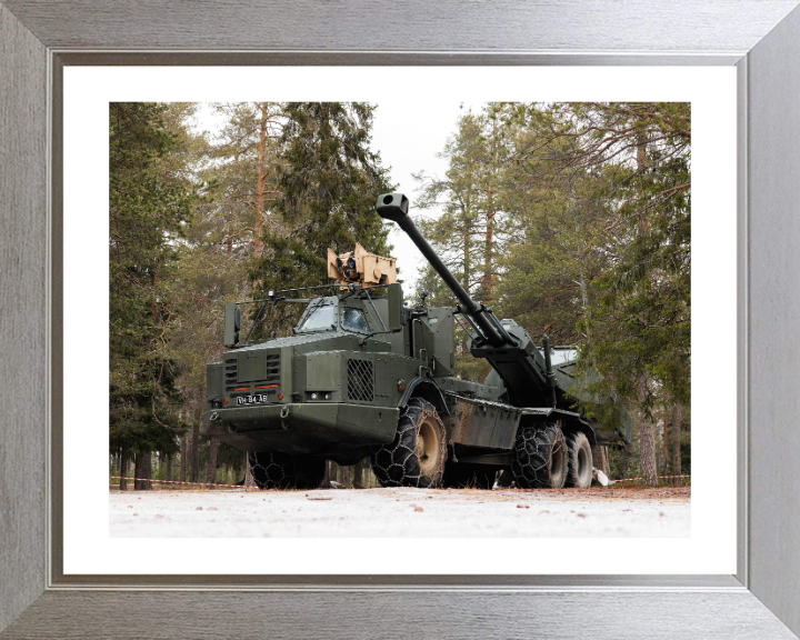 Archer artillery 155mm gun British Army Vehicle Photo Print Wall Art Military Decor UK Posters, Prints, & Visual Artwork Hampshire Prints 10 x 8 Silver Frame Yes