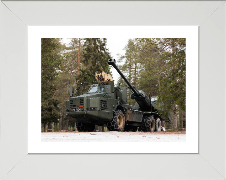 Archer artillery 155mm gun British Army Vehicle Photo Print Wall Art Military Decor UK Posters, Prints, & Visual Artwork Hampshire Prints 10 x 8 White Frame Yes