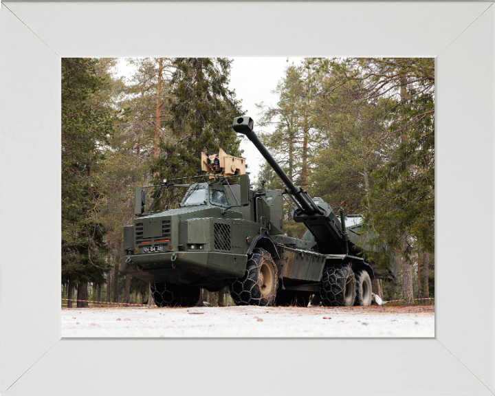 Archer artillery 155mm gun British Army Vehicle Photo Print Wall Art Military Decor UK Posters, Prints, & Visual Artwork Hampshire Prints 10 x 8 White Frame No