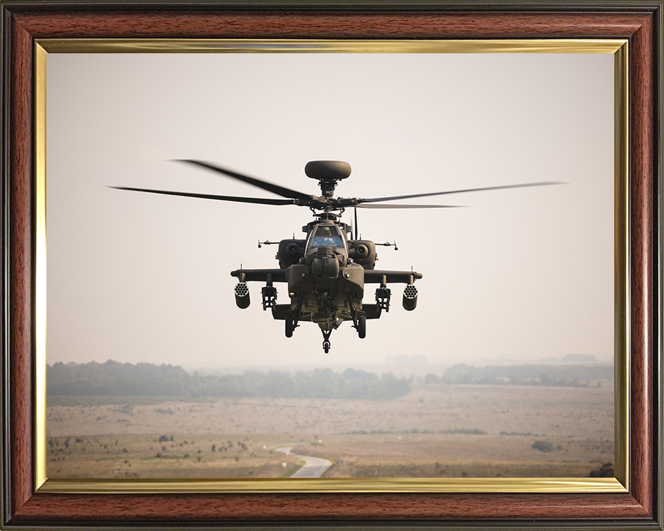Army AH-64E Apache Helicopter Photo Print - British Army Posters, Prints, & Visual Artwork Hampshire Prints 10 x 8 Classic Frame No