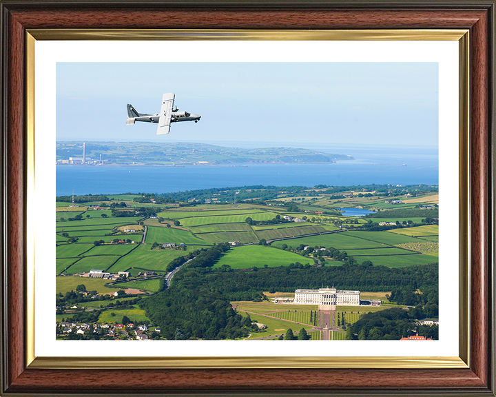 Army Air Corps BN-2T-4S Defender 4000 in flight Photo Print - British Army Posters, Prints, & Visual Artwork Hampshire Prints 10 x 8 Classic Frame Yes