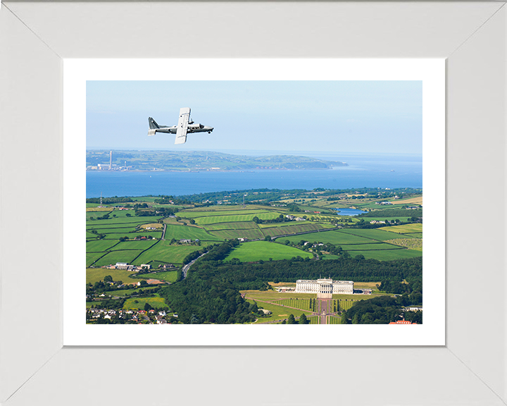 Army Air Corps BN-2T-4S Defender 4000 in flight Photo Print - British Army Posters, Prints, & Visual Artwork Hampshire Prints 10 x 8 White Frame Yes