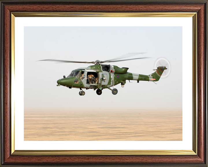 Army Air Corps Lynx 9A Helicopter in Flight Photo Print - British Army Posters, Prints, & Visual Artwork Hampshire Prints 10 x 8 Classic Frame Yes