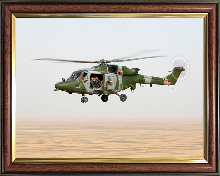 Army Air Corps Lynx 9A Helicopter in Flight Photo Print - British Army Posters, Prints, & Visual Artwork Hampshire Prints 10 x 8 Classic Frame No