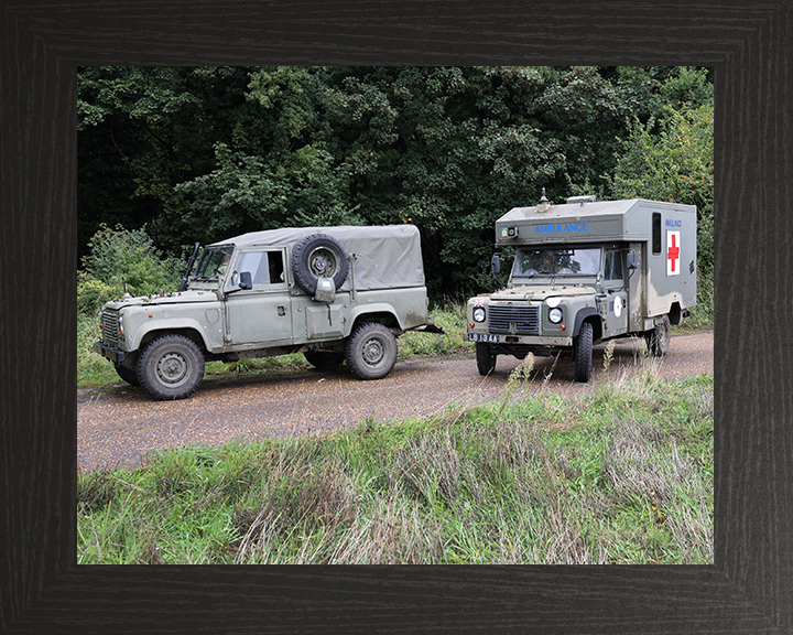 British Army Army Land Rover Pulse and Battlefield Ambulance Photo Print Wall Art Military Vehicle Decor Posters, Prints, & Visual Artwork Hampshire Prints 10 x 8 Black Frame No