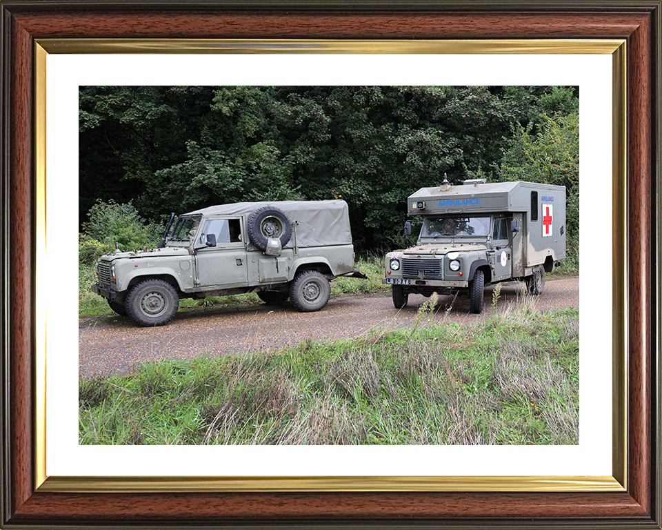 British Army Army Land Rover Pulse and Battlefield Ambulance Photo Print Wall Art Military Vehicle Decor Posters, Prints, & Visual Artwork Hampshire Prints 10 x 8 Classic Frame Yes