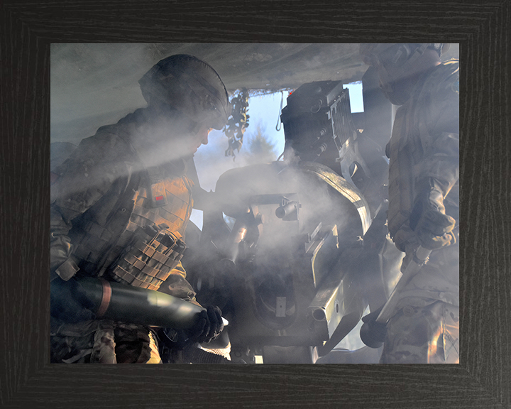 Artillery Soldiers Portrait Photo Print – British Army Wall Art, Military Decor Posters, Prints, & Visual Artwork Hampshire Prints 10 x 8 Black Frame No