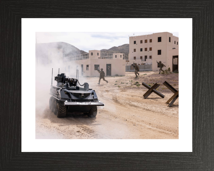 Autonomous Robotic Platoon Vehicle British Army Vehicle Photo Print Wall Art Military Decor UK Posters, Prints, & Visual Artwork Hampshire Prints 10 x 8 Black Frame Yes