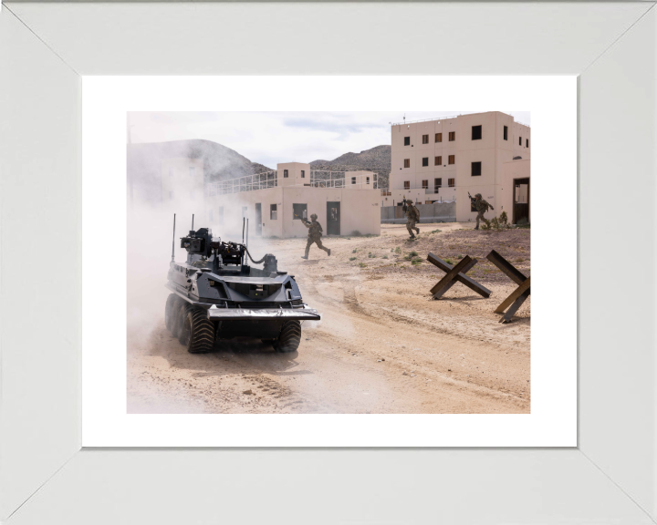 Autonomous Robotic Platoon Vehicle British Army Vehicle Photo Print Wall Art Military Decor UK Posters, Prints, & Visual Artwork Hampshire Prints 10 x 8 White Frame Yes