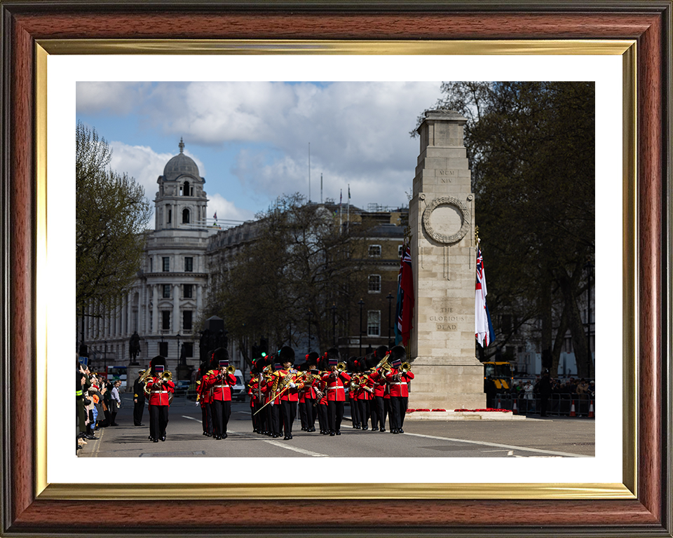 Band of the Coldstream Guards march past The Cenotaph Photo Print - British Army Posters, Prints, & Visual Artwork Hampshire Prints 10 x 8 Classic Frame Yes