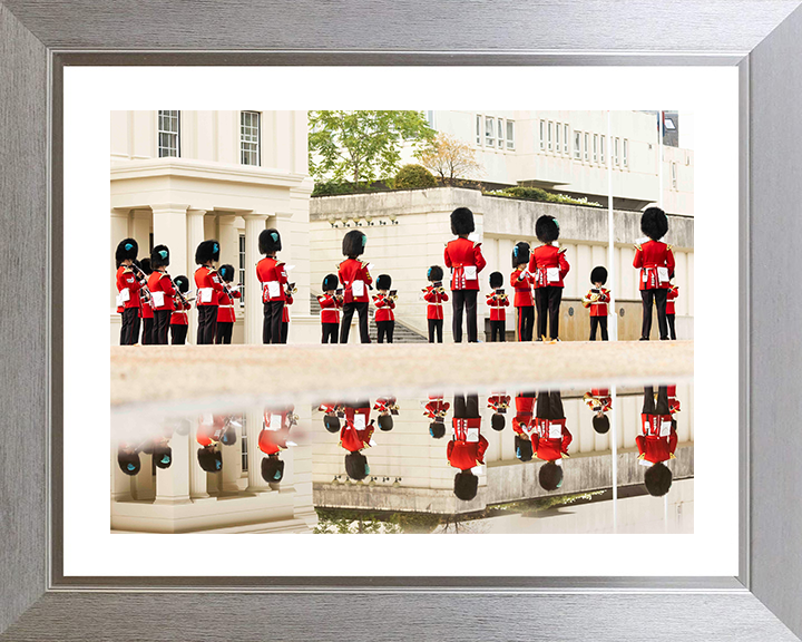 Band of the Irish Guards Reflections Photo Print – Guards Regiment Wall Art, Military Decor Posters, Prints, & Visual Artwork Hampshire Prints 10 x 8 Silver Frame Yes