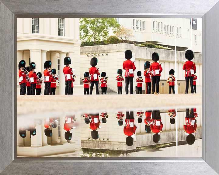Band of the Irish Guards Reflections Photo Print – Guards Regiment Wall Art, Military Decor Posters, Prints, & Visual Artwork Hampshire Prints 10 x 8 Silver Frame No