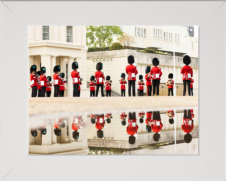 Band of the Irish Guards Reflections Photo Print – Guards Regiment Wall Art, Military Decor Posters, Prints, & Visual Artwork Hampshire Prints 10 x 8 White Frame No