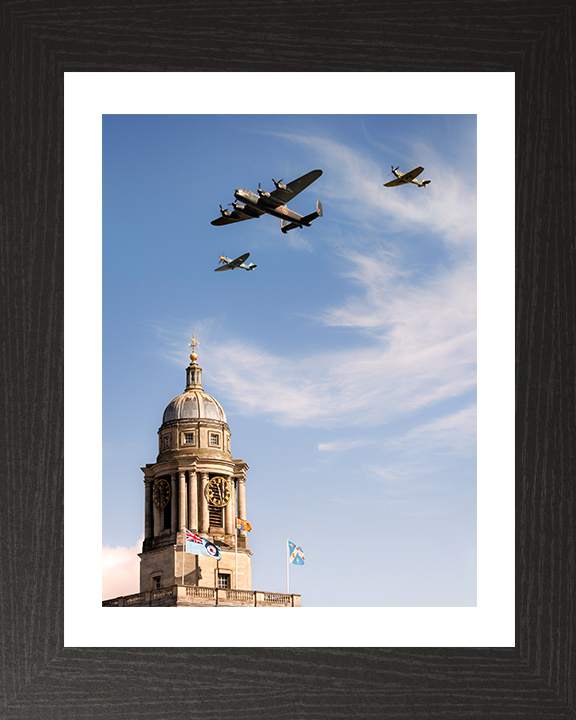 Battle of Britain Memorial Flight RAF Cranwell Flyover Photo Print Royal Air Force Wall Art Aviation Decor Posters, Prints, & Visual Artwork Hampshire Prints 10 x 8 Black Frame Yes