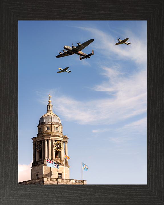 Battle of Britain Memorial Flight RAF Cranwell Flyover Photo Print Royal Air Force Wall Art Aviation Decor Posters, Prints, & Visual Artwork Hampshire Prints 10 x 8 Black Frame No
